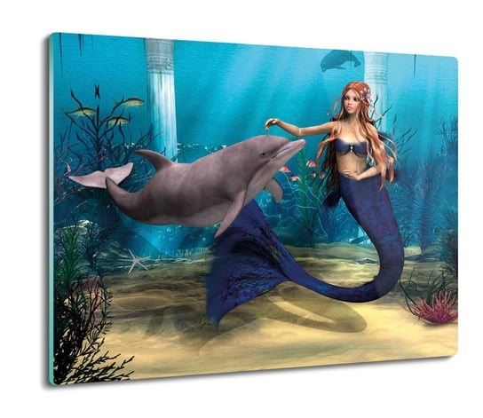 ze szkła osłonka kuchenna Syrena delfin rafa 60x52, ArtprintCave ArtPrintCave
