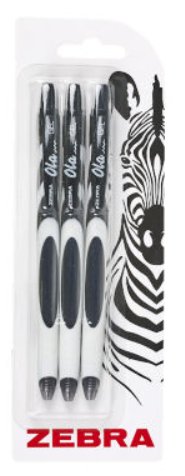 Zebra-Długopisy Żelowe Ola Czarne 3szt Zebra