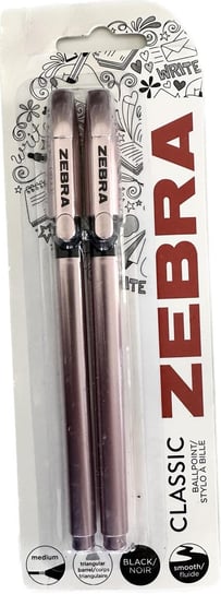 Zebra-Klasyczne długopisy w kolorze różowego złota, 2 szt Zebra