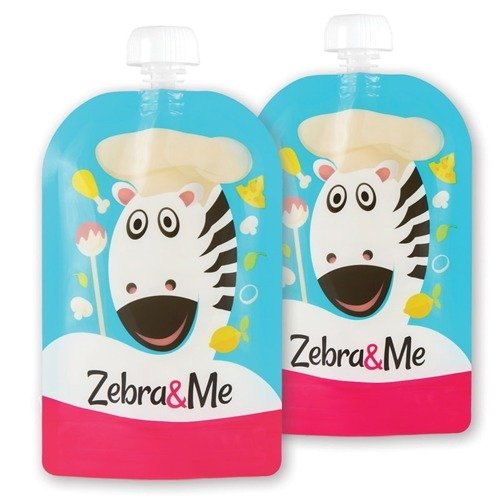 Zebra & Me, Astro, Saszetki do karmienia, wielorazowe, 2 sztuki Zebra & Me