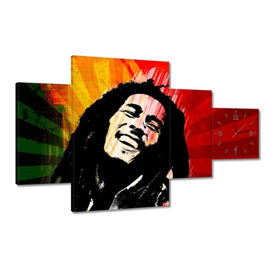 Zegar 130x80cm Bob Marley Reggae ZeSmakiem