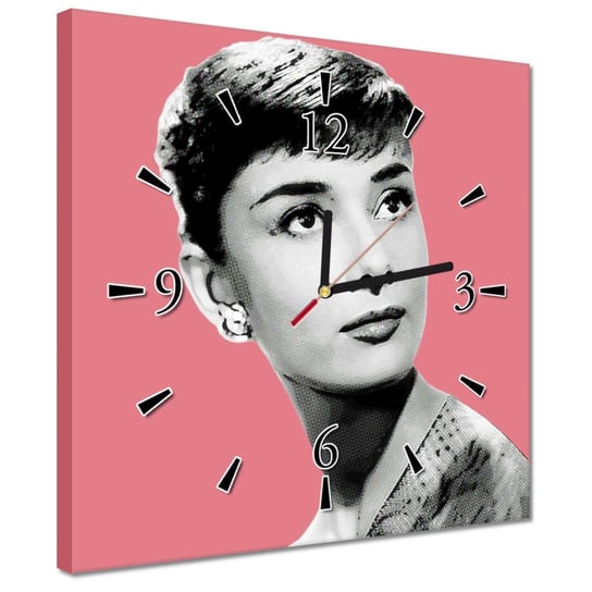 Zegar 30x30cm Audrey Hepburn Aktorka ZeSmakiem