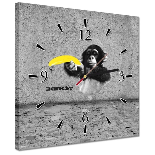 Zegar 30x30cm Banksy Banan Małpa ZeSmakiem