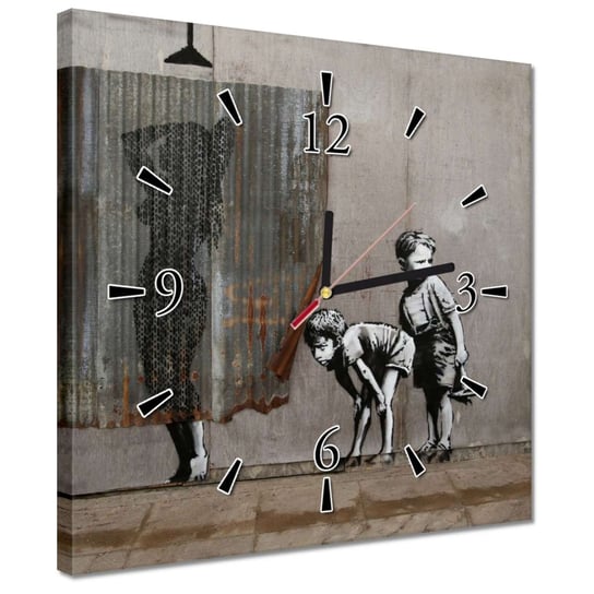 Zegar 30x30cm Banksy Chłopcy Prysznic Inna marka