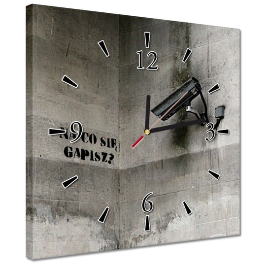 Zegar 30x30cm Banksy Co się gapisz ZeSmakiem