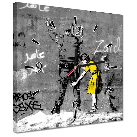 Zegar 30x30cm Banksy dziewczynka ZeSmakiem
