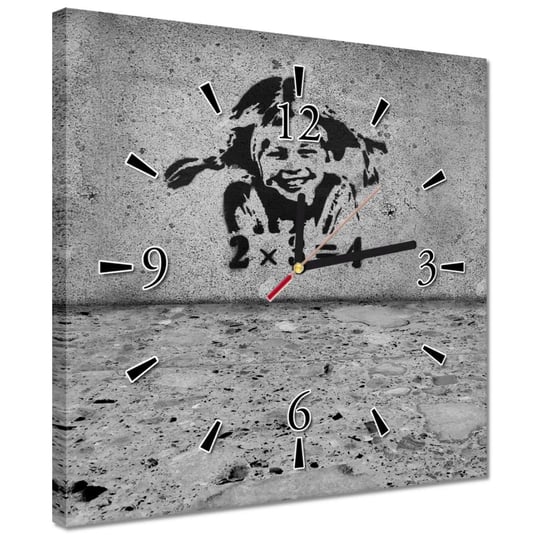 Zegar 30x30cm Banksy Dziewczynka Piegi Inna marka