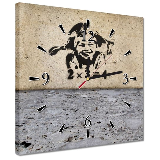 Zegar 30x30cm Banksy Dziewczynka Piegi ZeSmakiem