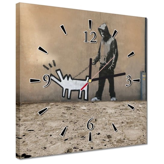 Zegar 30x30cm Banksy Piesek ZeSmakiem