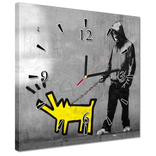 Zegar 30x30cm Banksy piesek ZeSmakiem