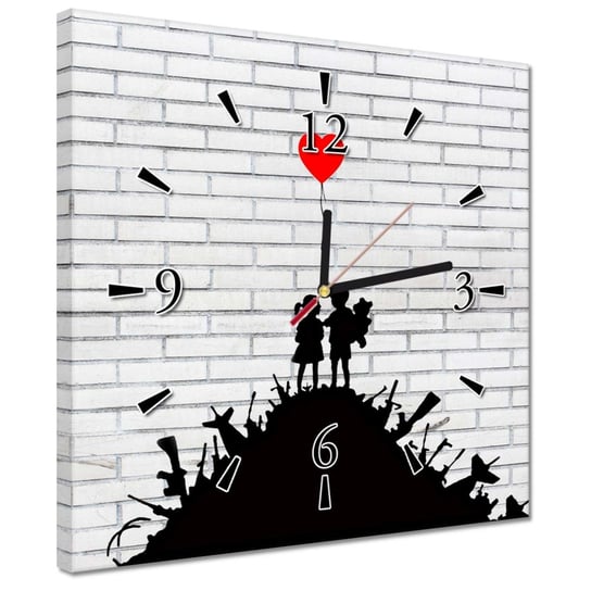 Zegar 30x30cm Banksy Sterta broni Balon ZeSmakiem