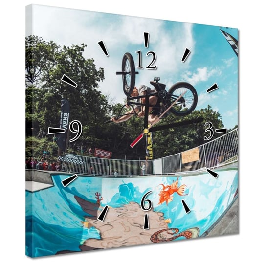 Zegar 30x30cm BMX Sport wyczynowy Skoki ZeSmakiem