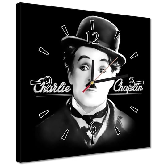 Zegar 30x30cm Charlie Chaplin Kapelusz Inna marka