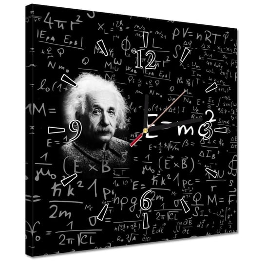 Zegar 30x30cm E=MC2 Albert Einstein ZeSmakiem