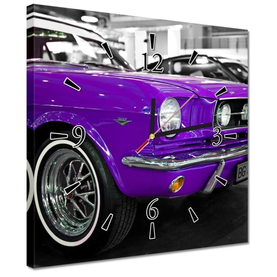 Zegar 30x30cm Fioletowy Ford Mustang ZeSmakiem