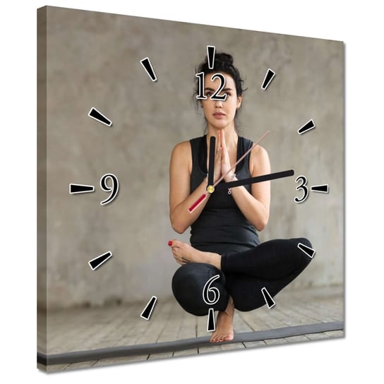 Zegar 30x30cm Joga Yoga Ćwiczenia ZeSmakiem