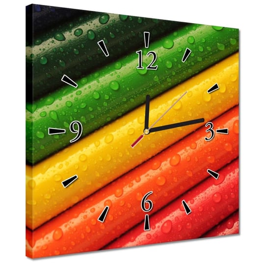 Zegar 30x30cm Kolorowe kredki Barwy ZeSmakiem