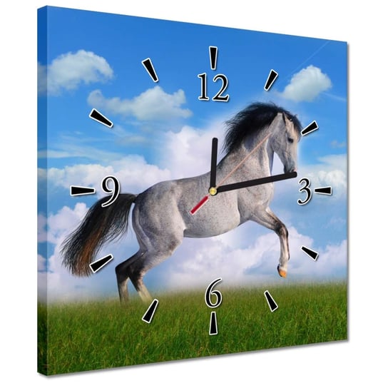 Zegar 30x30cm Koń staje dęba Koń Konie ZeSmakiem