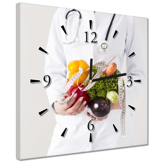 Zegar 30x30cm Koncepcja zdrowego życia ZeSmakiem