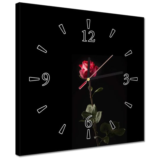 Zegar 30x30cm Krople wody na róży ZeSmakiem