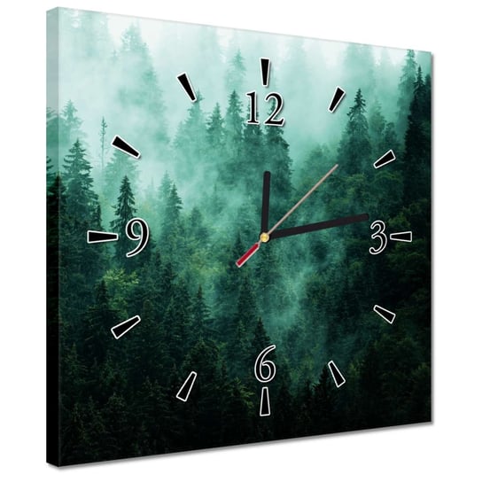 Zegar 30x30cm Las Mgła Krajobraz Podróż ZeSmakiem