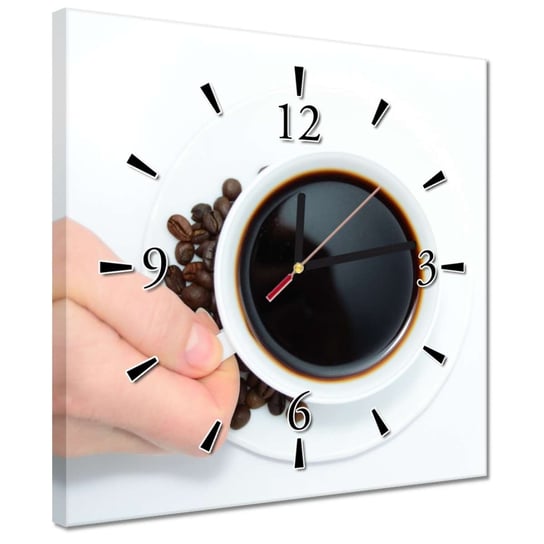 Zegar 30x30cm Mała czarna pita w łóżku ZeSmakiem