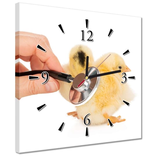 Zegar 30x30cm Małe żółte kurczaki ZeSmakiem