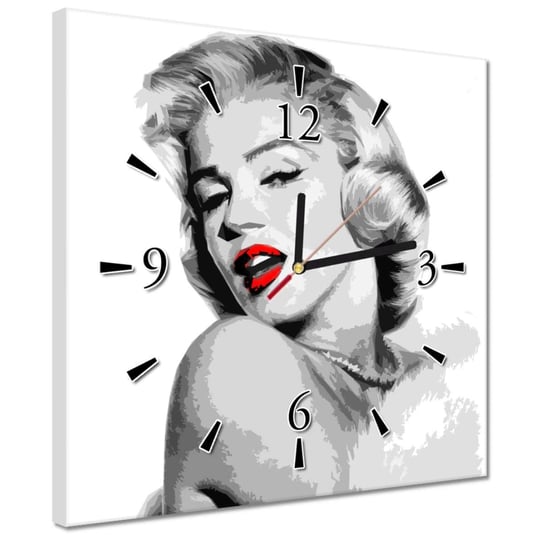 Zegar 30x30cm Marilyn czerwone usta ZeSmakiem