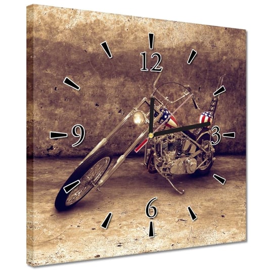 Zegar 30x30cm Motocykl w kolorze sepii ZeSmakiem