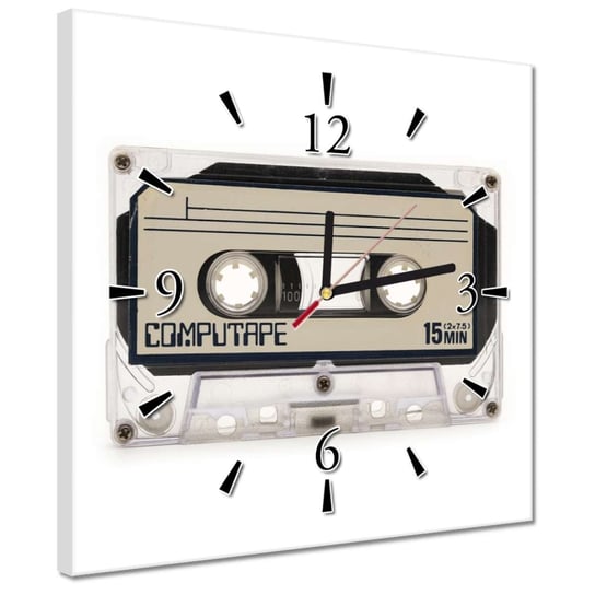 Zegar 30x30cm Music Cassette Kaseta ZeSmakiem