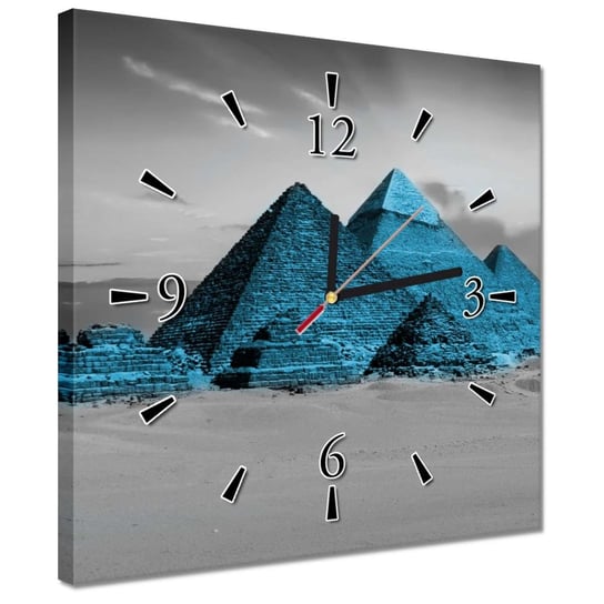 Zegar 30x30cm Niebieskie piramidy ZeSmakiem