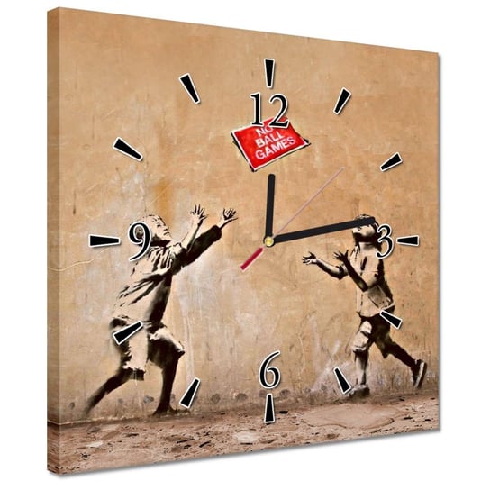 Zegar 30x30cm No Ball Games Banksy ZeSmakiem