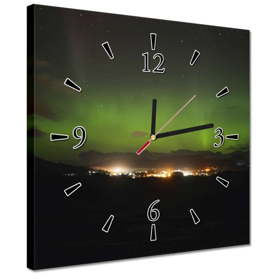 Zegar 30x30cm Noc polarna w Szkocji ZeSmakiem