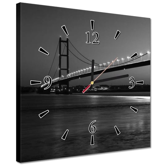 Zegar 30x30cm Nocne zdjęcie mostu ZeSmakiem