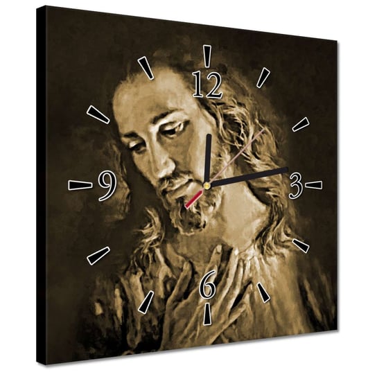 Zegar 30x30cm Oblicze Jezusa Chrystusa ZeSmakiem