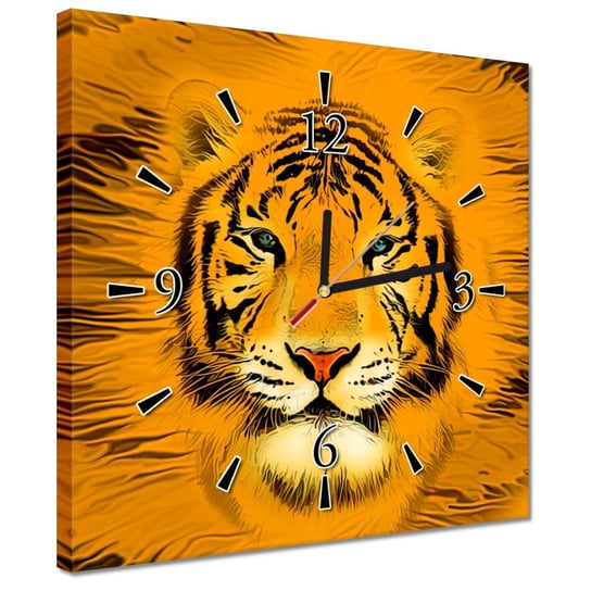 Zegar 30x30cm Orange tiger Tygrys ZeSmakiem
