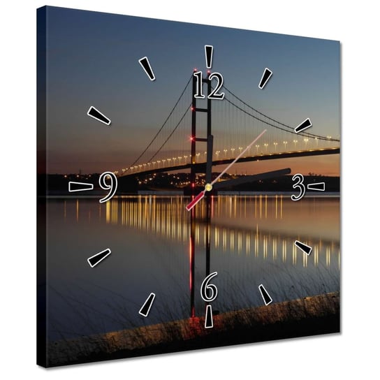 Zegar 30x30cm Oświetlony most w nocy ZeSmakiem