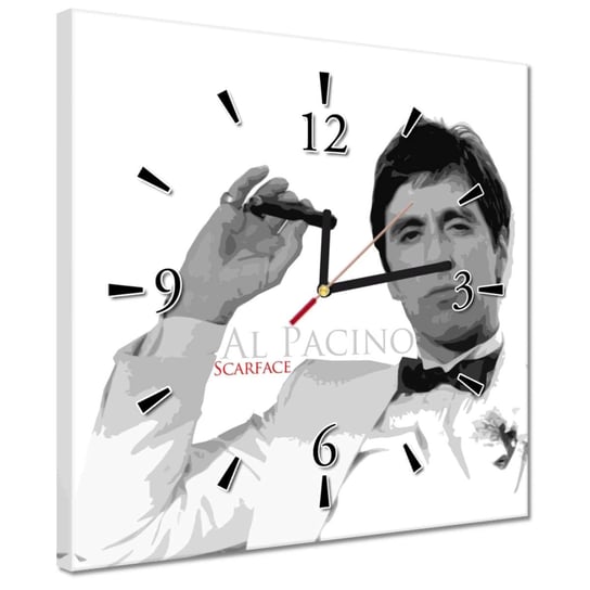 Zegar 30x30cm Pacino Człowiek z blizną ZeSmakiem