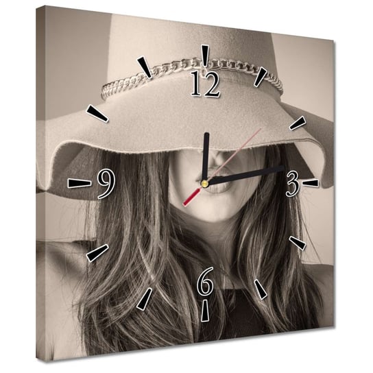 Zegar 30x30cm Panna w kapeluszu Stylówa ZeSmakiem