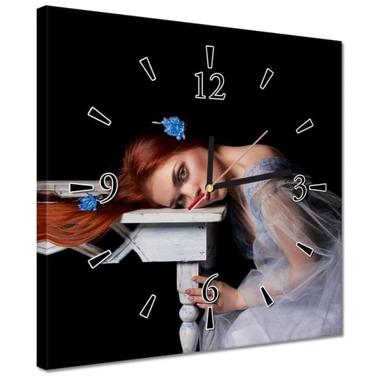 Zegar 30x30cm Panna z długimi włosami ZeSmakiem
