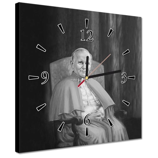 Zegar 30x30cm Papież Jan Paweł Drugi 2 ZeSmakiem
