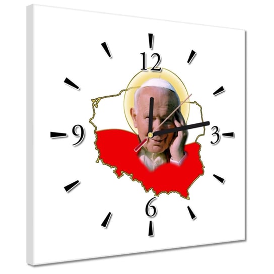 Zegar 30x30cm Papież Polak Jan Paweł II ZeSmakiem