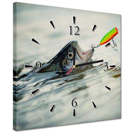 Zegar 30x30cm Pstrąg na haczyku ryba Inna marka