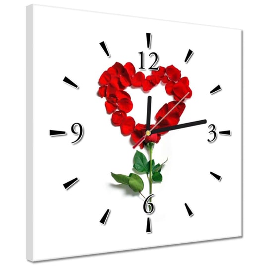 Zegar 30x30cm Różane Serce Dowód Miłość ZeSmakiem