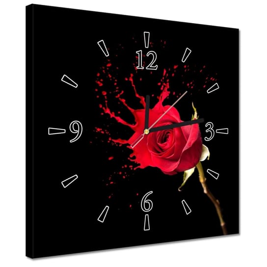 Zegar 30x30cm Rozpryskująca się róża ZeSmakiem