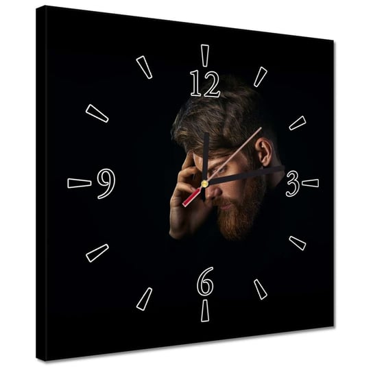 Zegar 30x30cm Stylowy mężczyzna z brodą ZeSmakiem