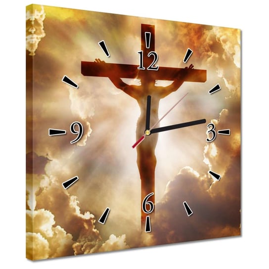 Zegar 30x30cm Ukrzyżowanie Jezus Krzyż ZeSmakiem