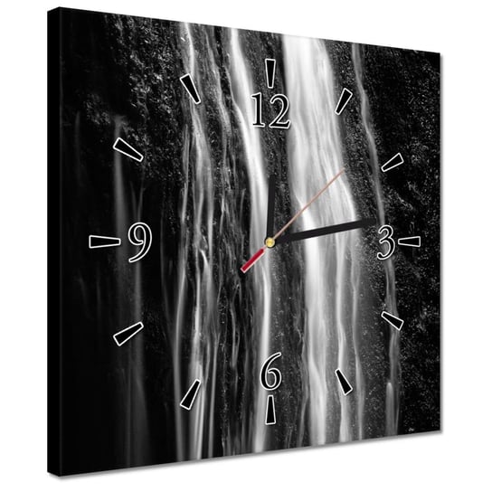 Zegar 30x30cm Wodospad Czarno biały ZeSmakiem