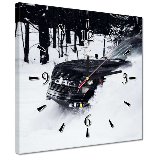 Zegar 30x30cm Zabawa na śniegu Zima ZeSmakiem