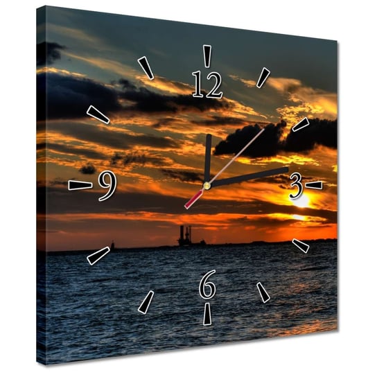 Zegar 30x30cm Zachód słońca nad morzem ZeSmakiem